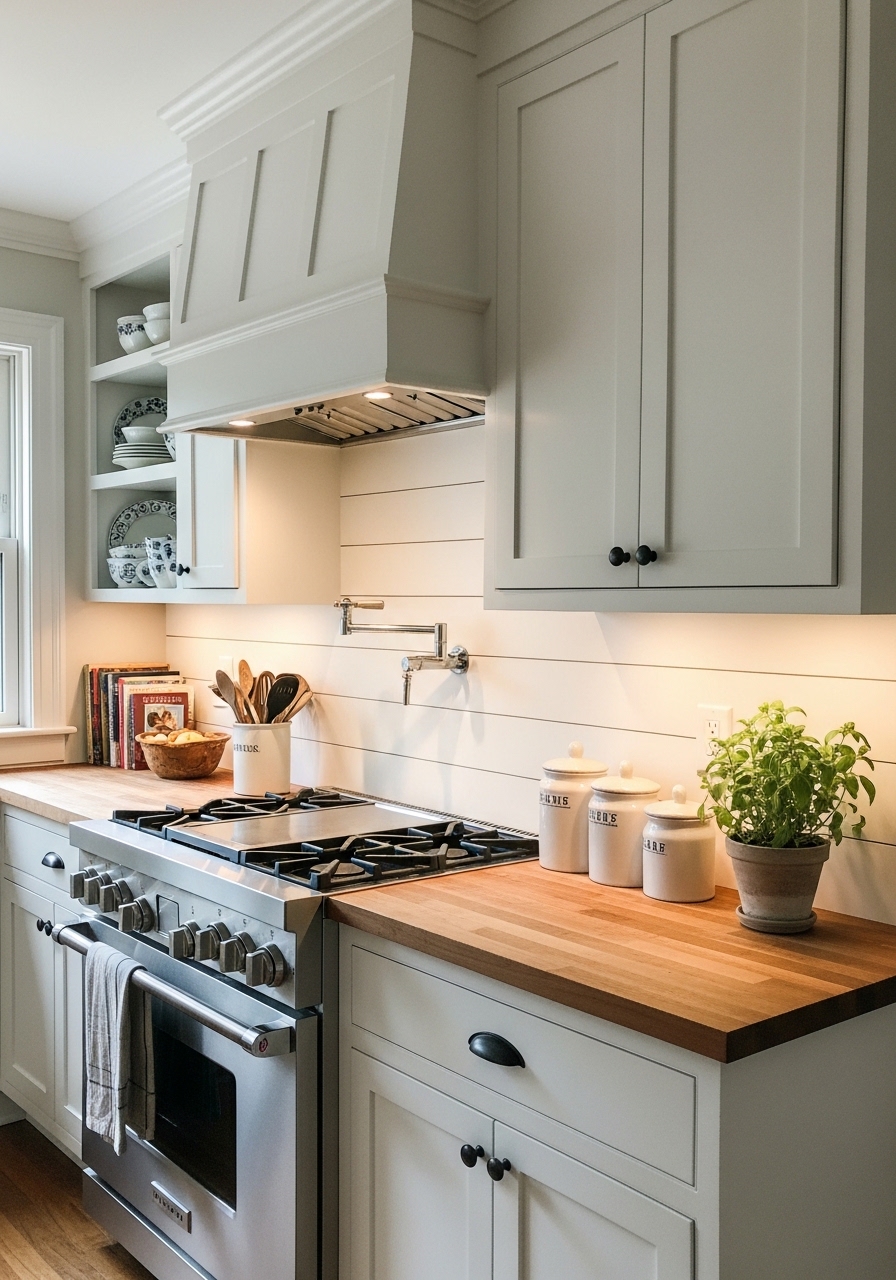 10. Farmhouse Shiplap Backsplash