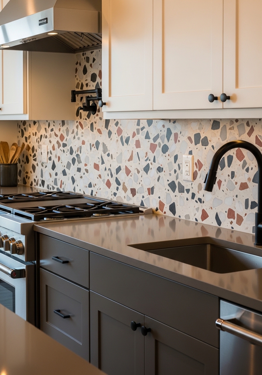 13. Terrazzo Composite Backsplash