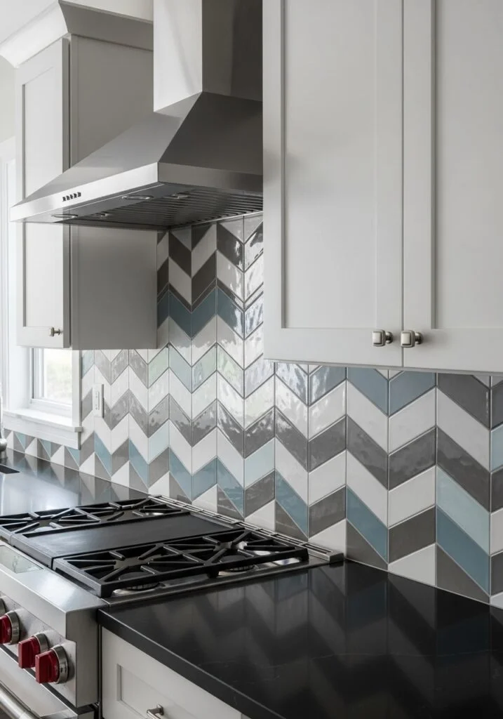 14. Chevron Pattern Ceramic Tiles