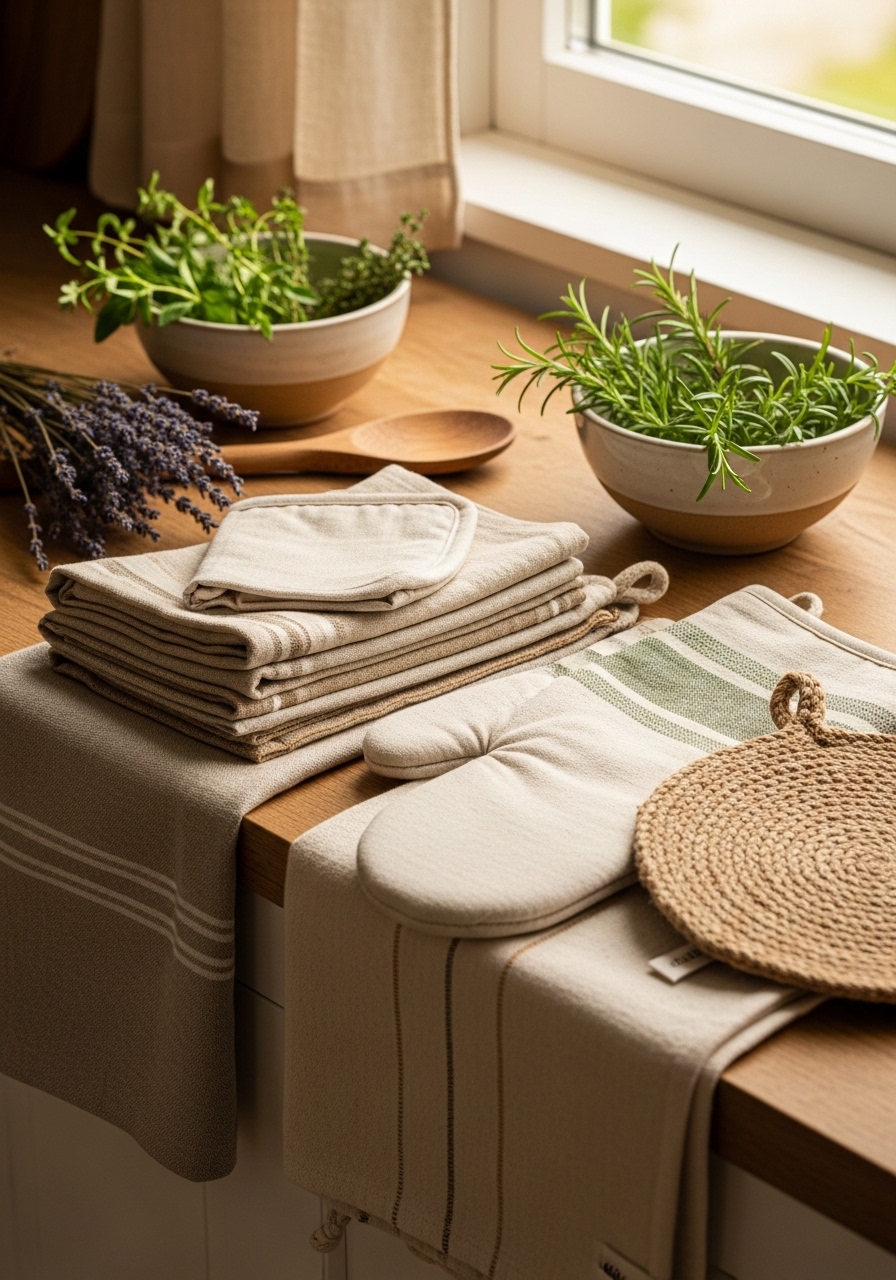 19. Natural Fiber Kitchen Textiles