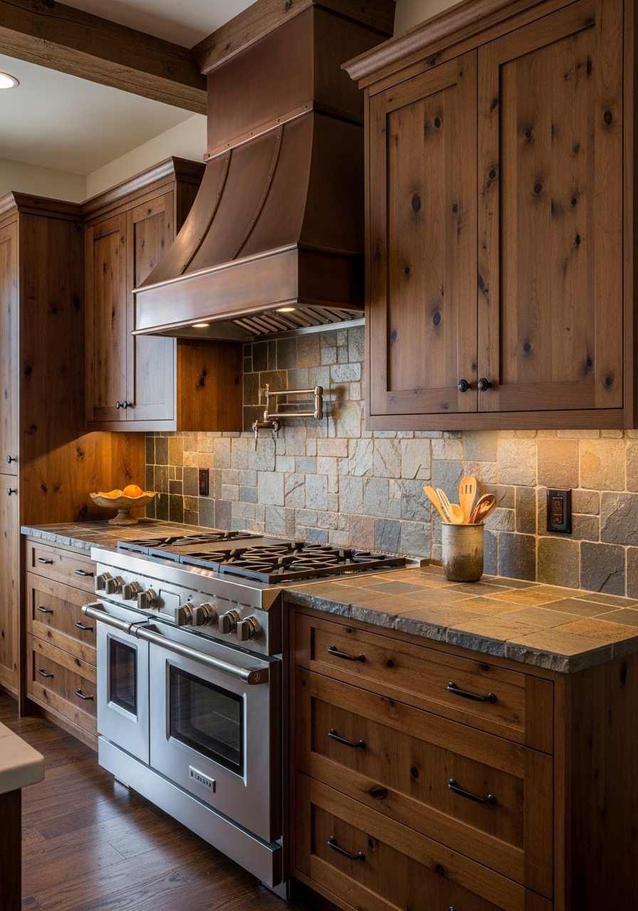 2. Natural Stone Backsplash Kitchen Designs