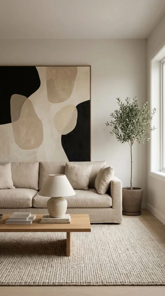 21. Black and Beige Abstract Art Statement