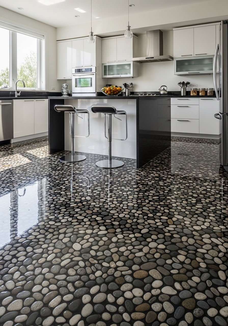 23. Pebble Kitchen Flooring