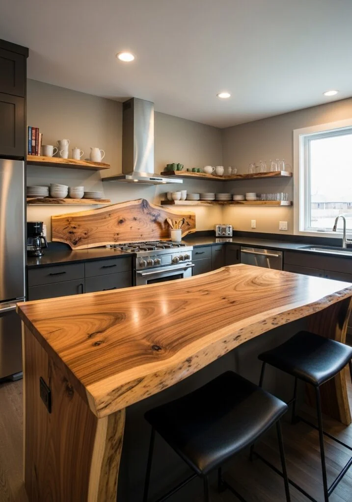 7. Live Edge Wood Kitchen Elements
