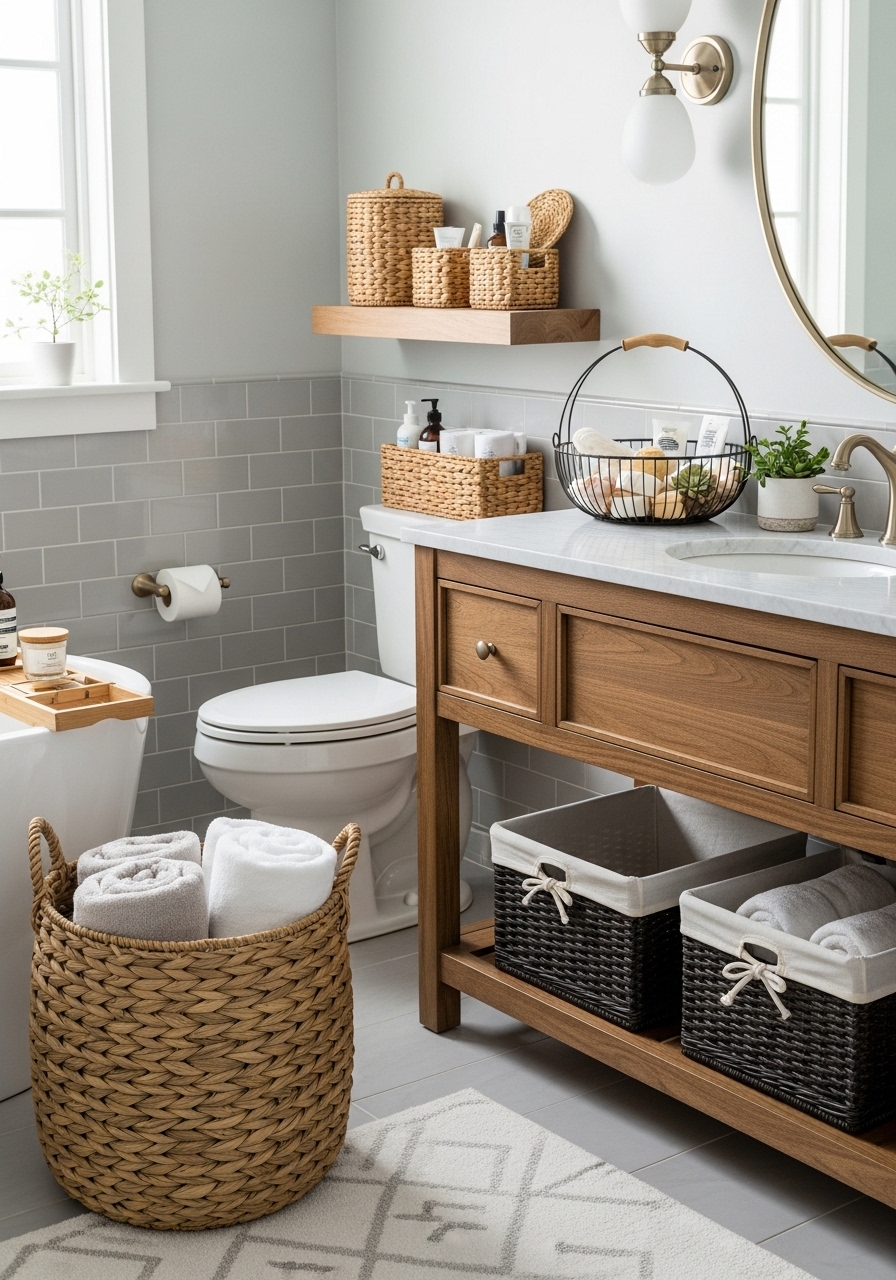 Add Stylish Storage Baskets