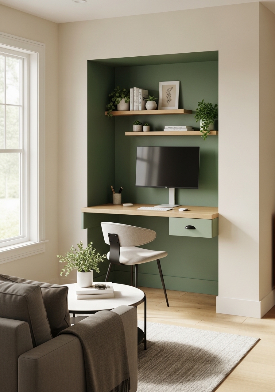 Built-In Wall Niche Workspace
