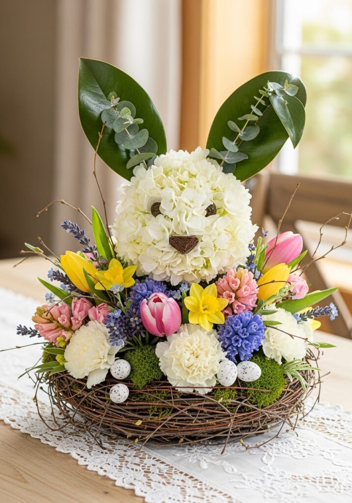 Bunny-Themed Floral Arrangement