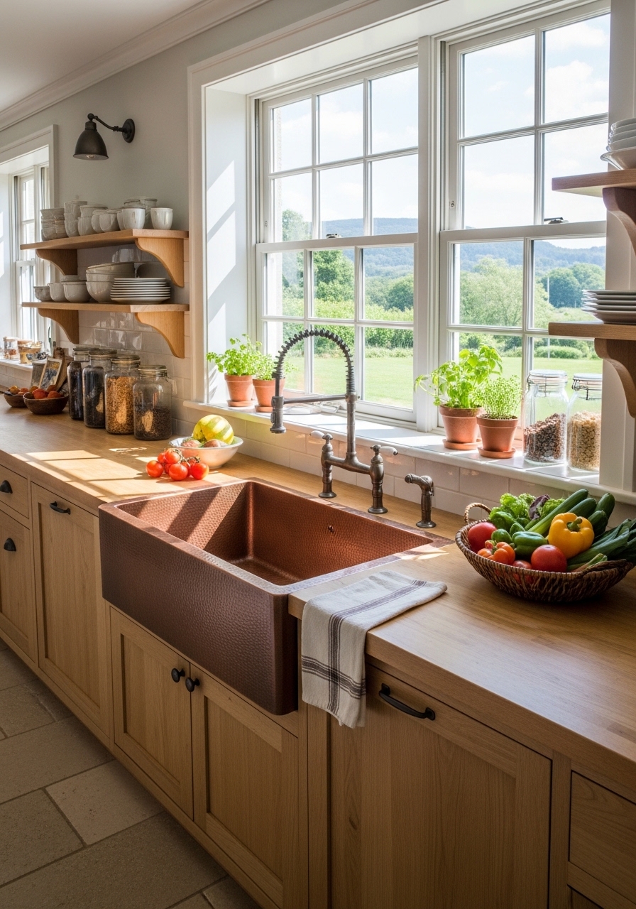 Copper Farmhouse Sink Integration