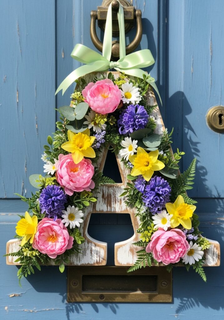 Floral Initial Sign
