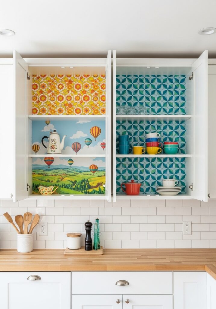 Inside-Cabinet Wallpaper Surprise