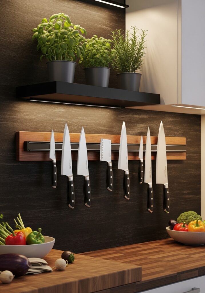 Magnetic Knife Wall Display