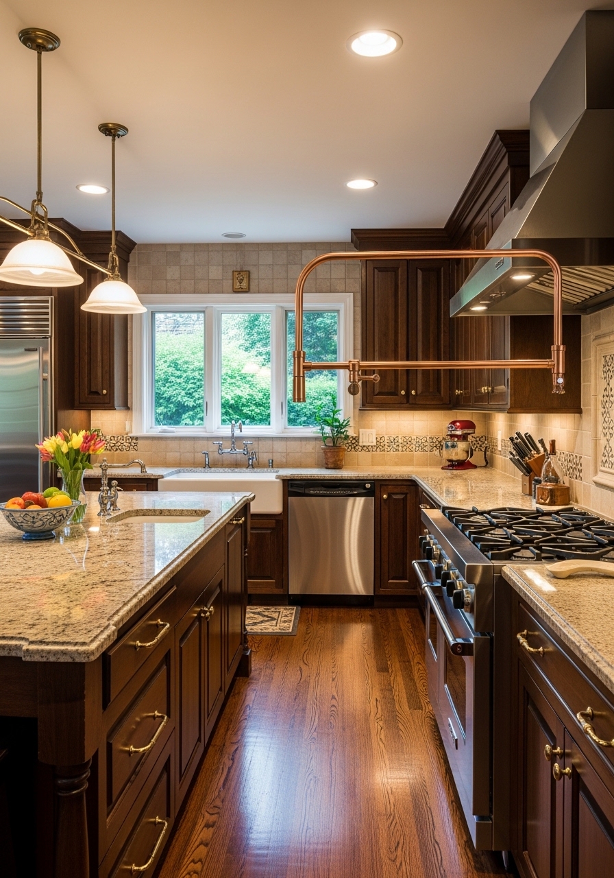 Modern Minimalist Black and Copper Kitchen