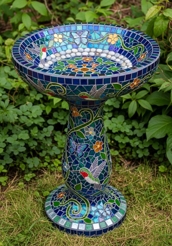Mosaic Stepping Stone Bird Bath