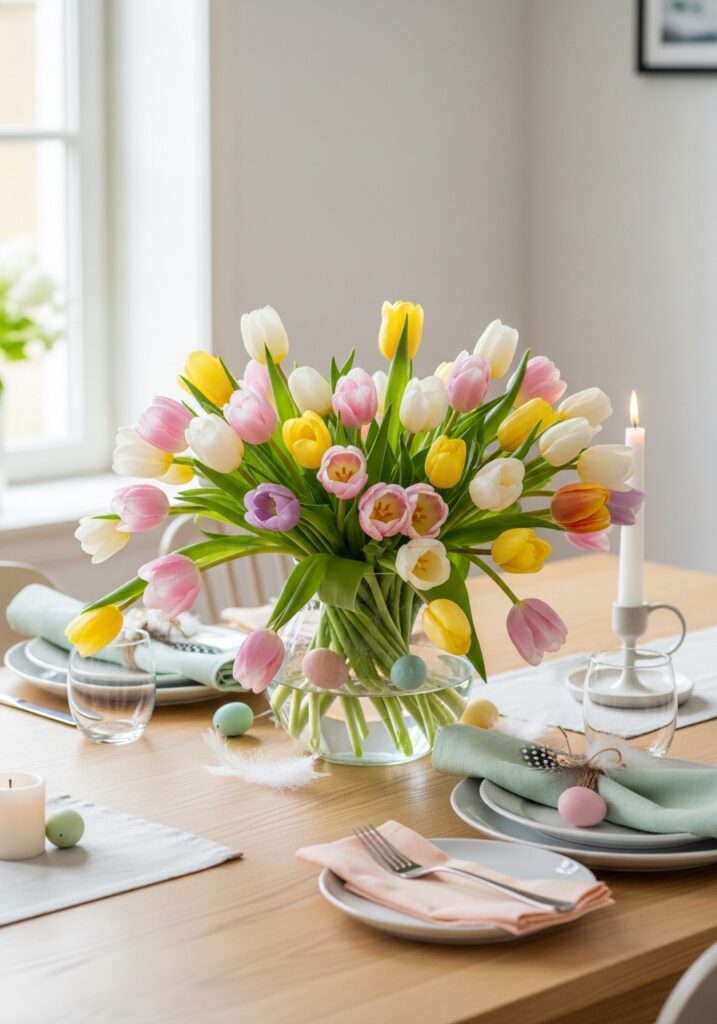 Pastel Tulip Centerpiece 
