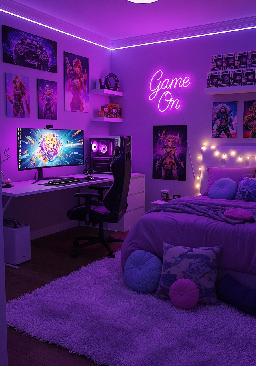 Purple Neon Gamer Haven
