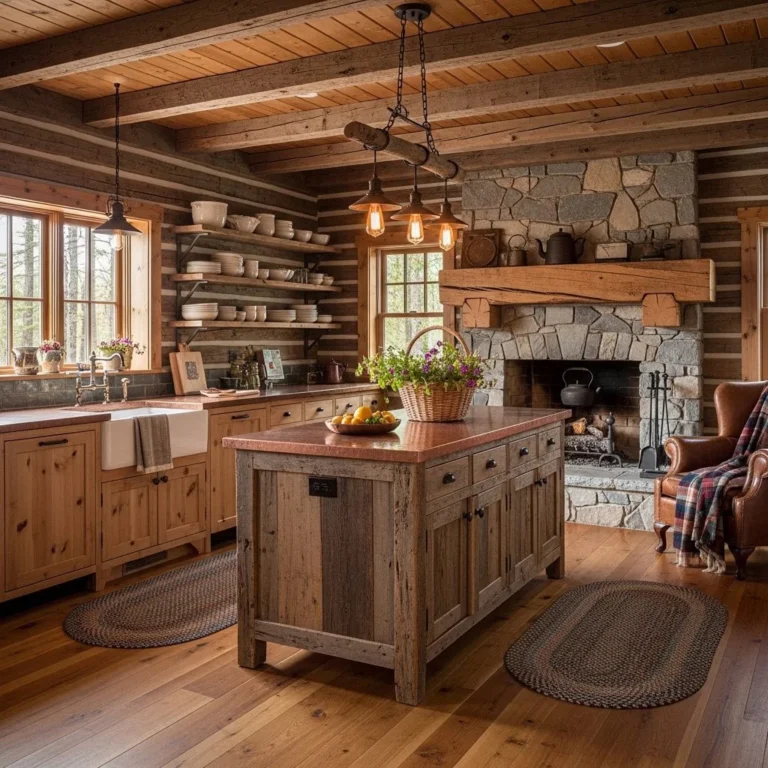 24 Rustic Log Cabin Kitchen Designs You’ll Want to Copy
