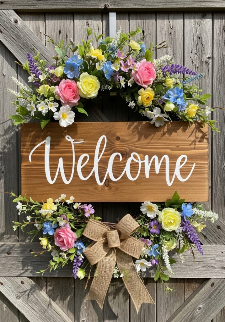 Rustic Wooden Welcome Sign