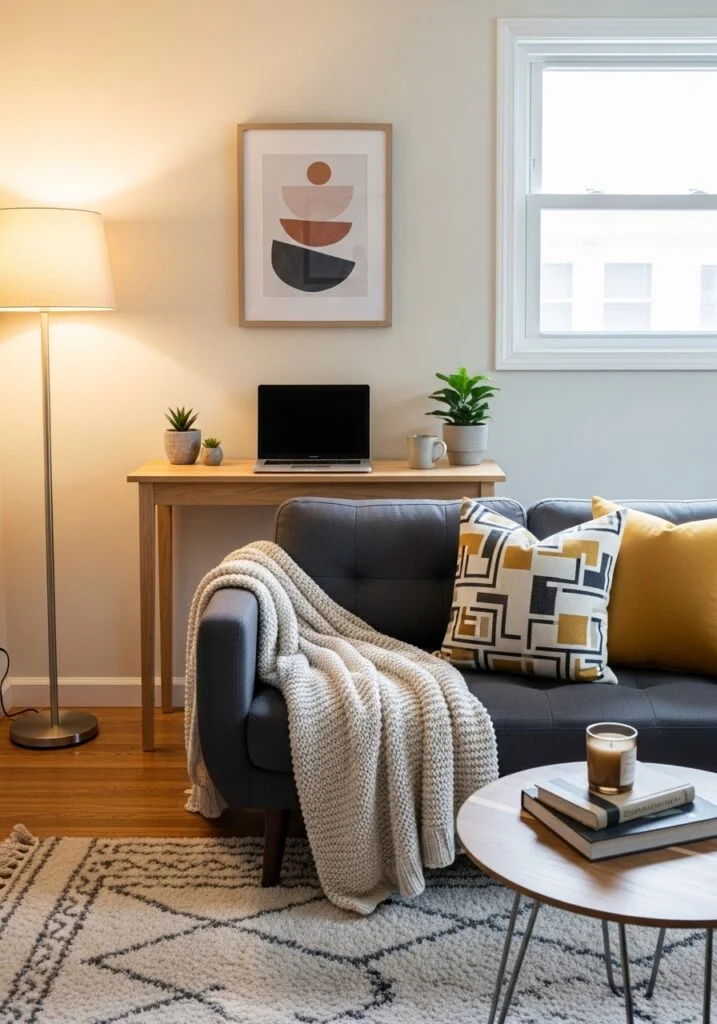 Slim Console Desk Behind Sofa