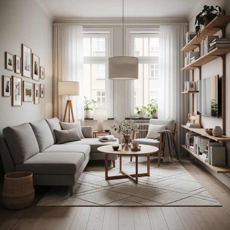 Small Living Room Design Guide (Furniture, Lighting & Storage)