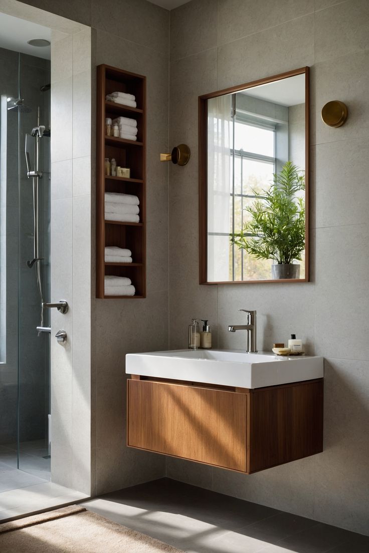 Use Floating Vanities to Open Floor Space