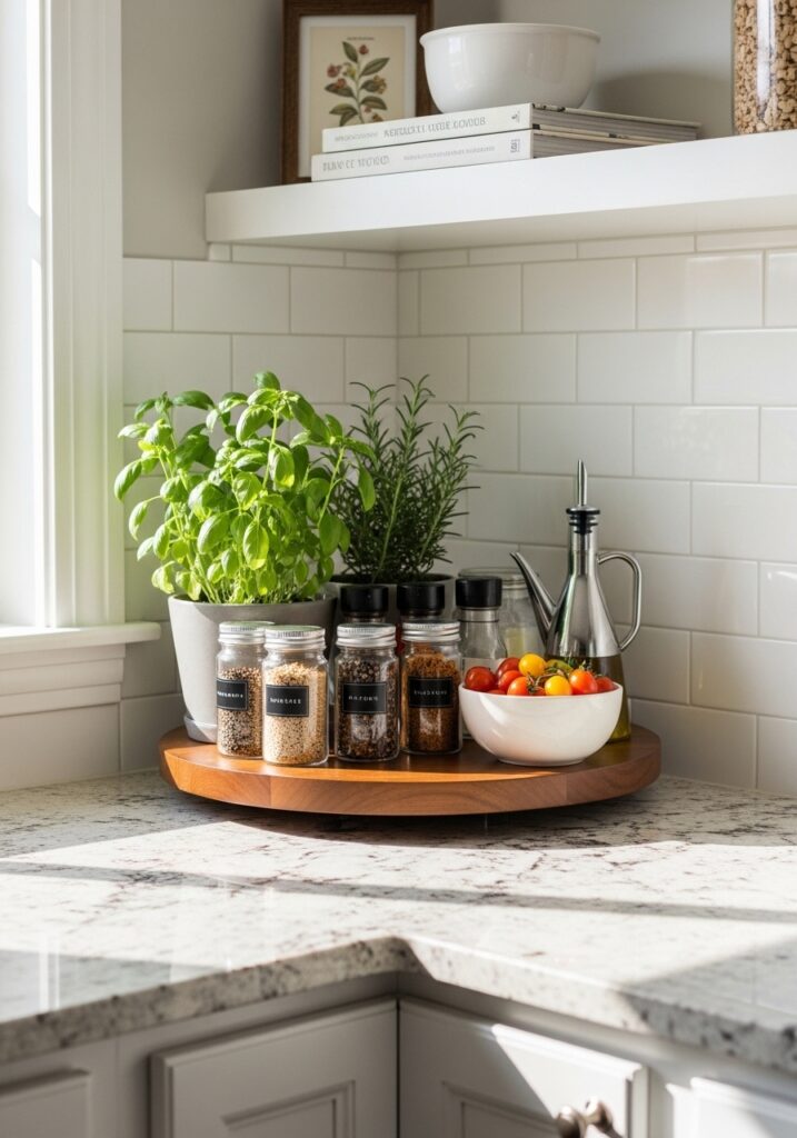 Use a Lazy Susan for Easy Organization