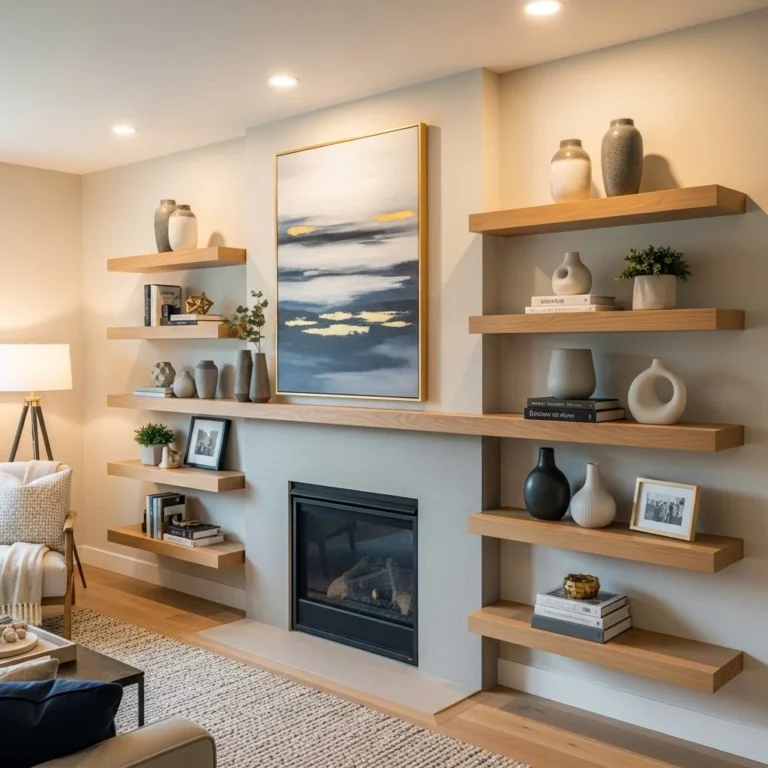 20Floating Shelves Around Fireplace Ideas for a Stylish Living Room
