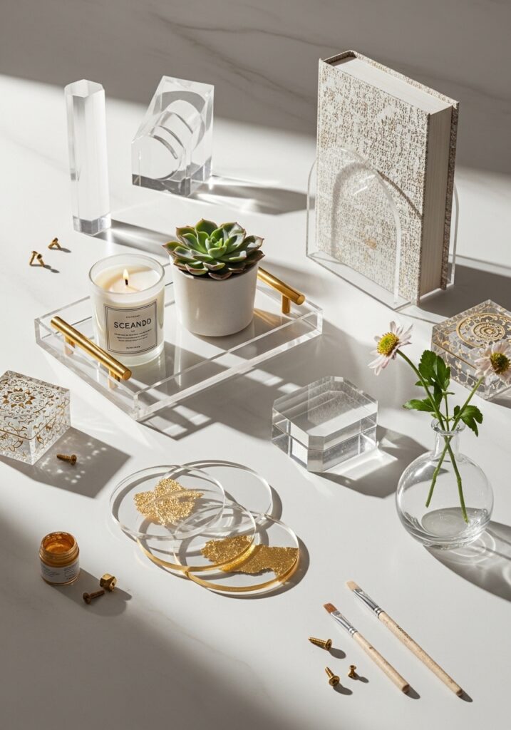 Acrylic or Lucite Furniture Accents