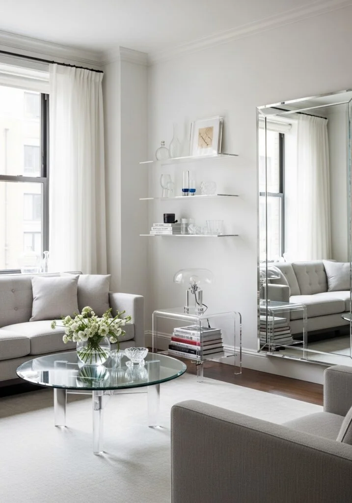 Add Glass & Acrylic Pieces for Visual Lightness