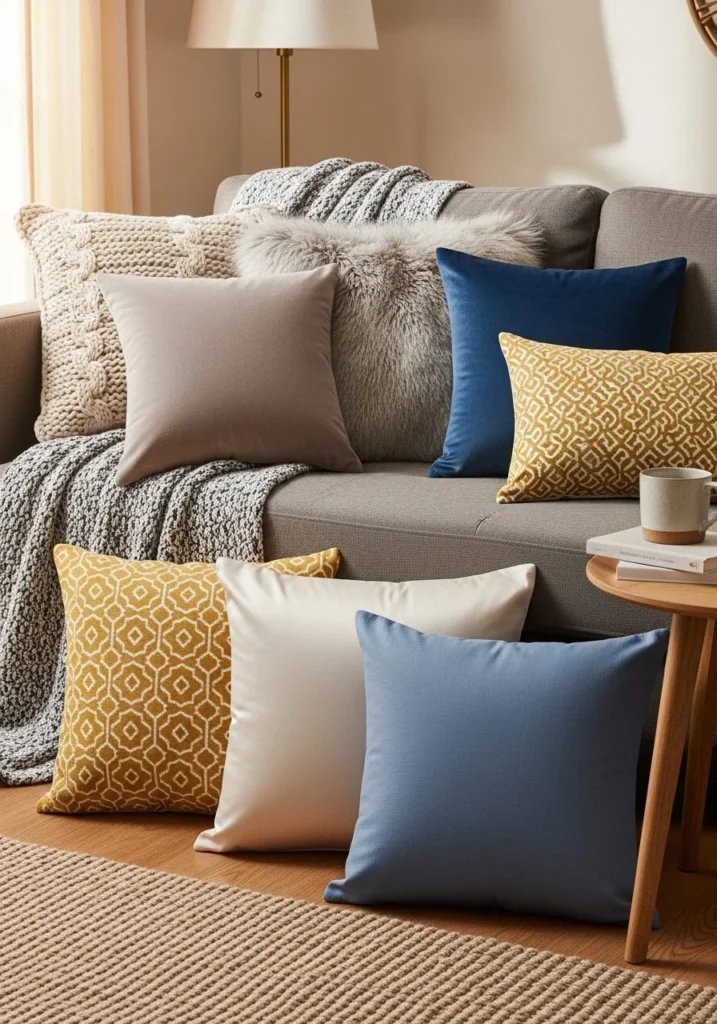 Add Texture with Throw Pillows
