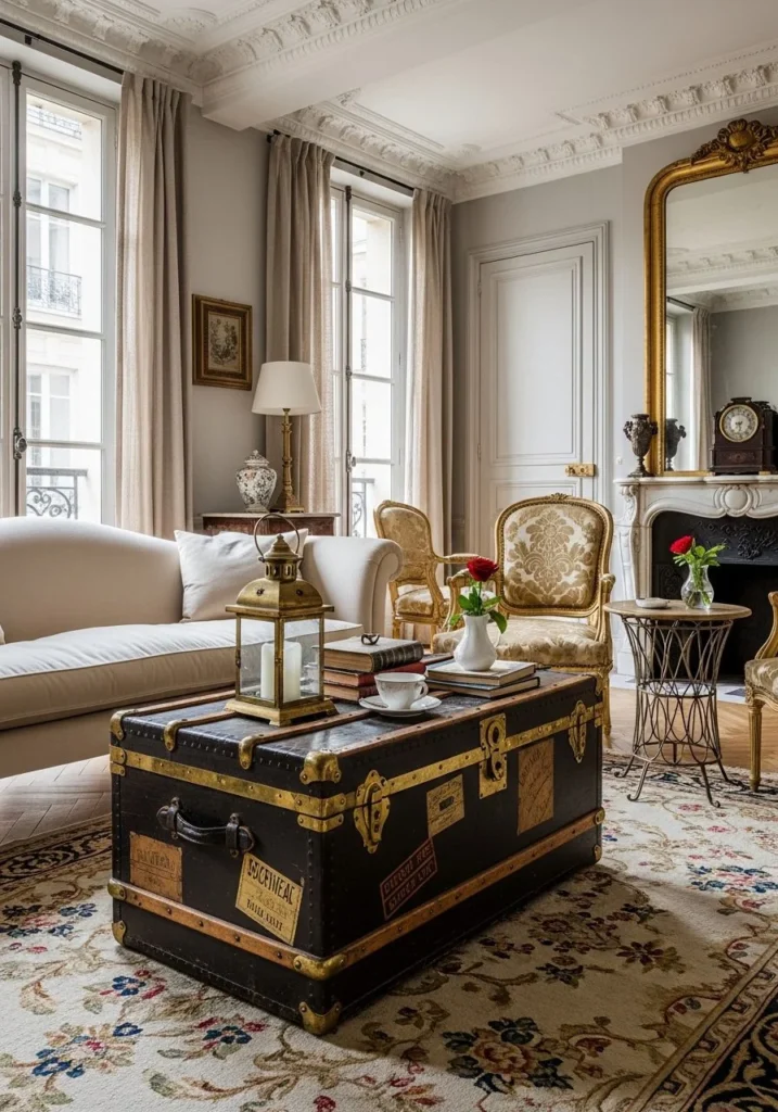 Antique Trunk Coffee Table Storage