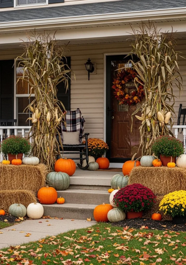 Barrel Planters with Fall Blooms