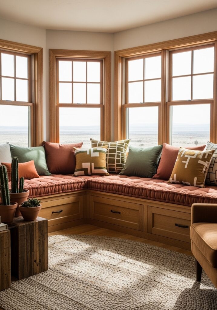 Built-In Window Seats with Cushions