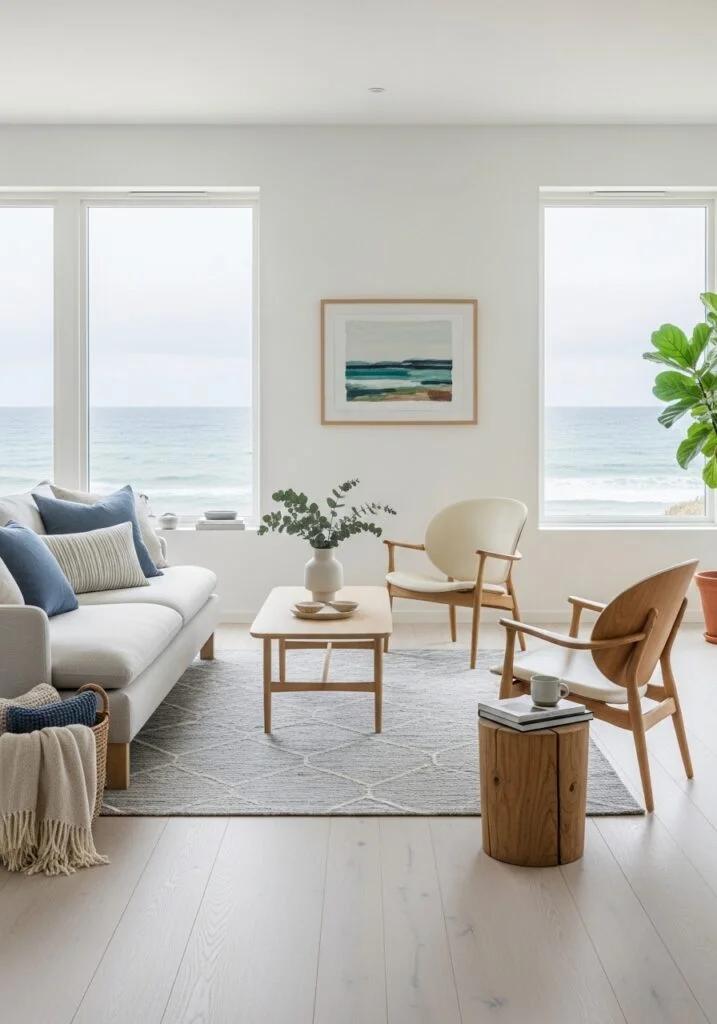 Coastal Scandinavian Breeze Living Room
