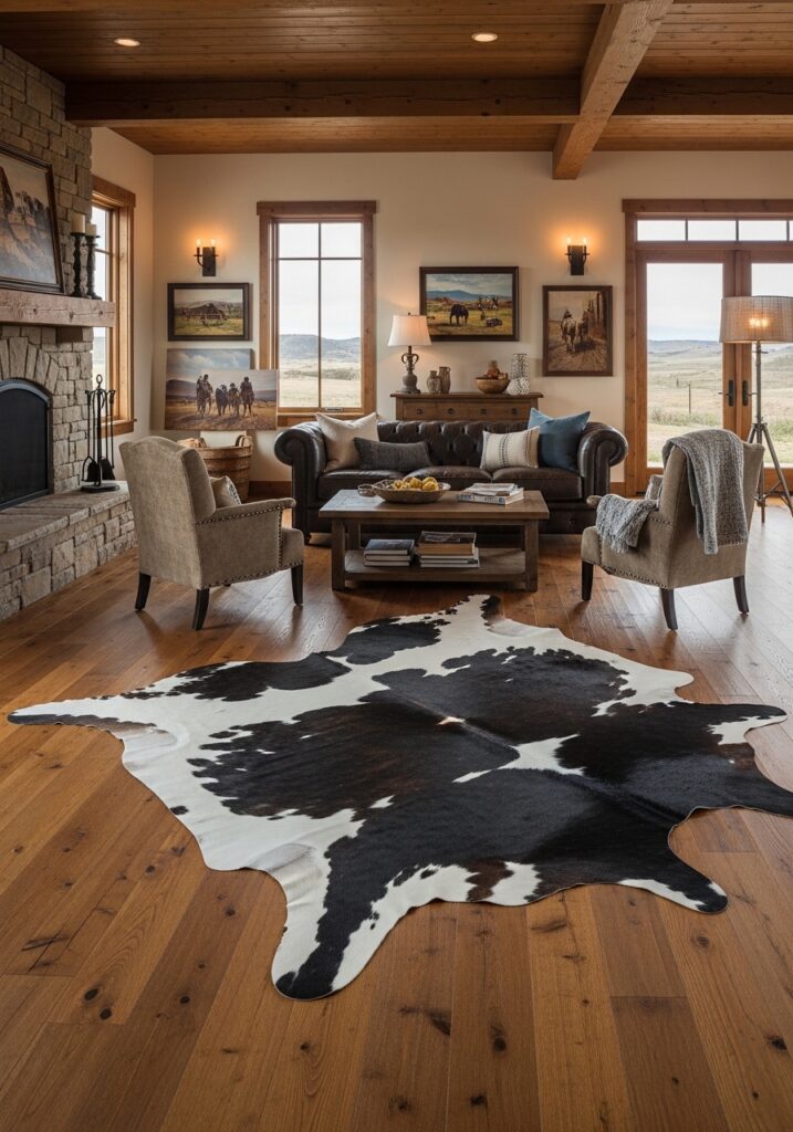 Cowhide Rugs as Statement Pieces