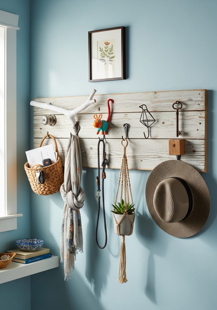 DIY Wall Hooks Panel