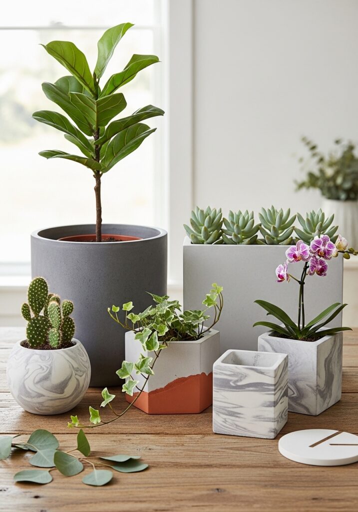 Faux Concrete Planters