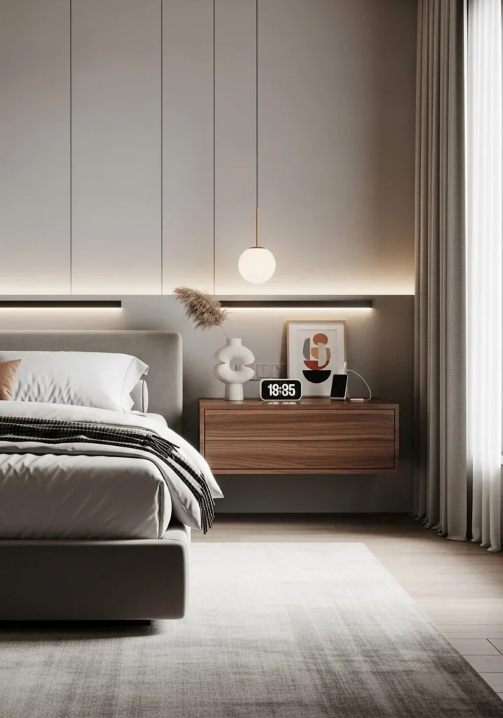 Floating Night Shelves for Clean Space