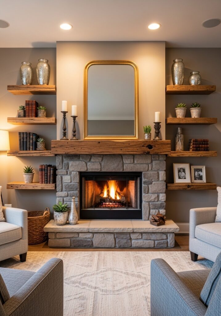 Floating Shelves Around Fireplace Ideas for a Stylish Living Room