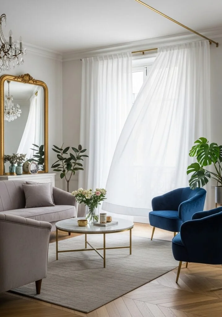 Floor-Length Sheer Curtain Elegance