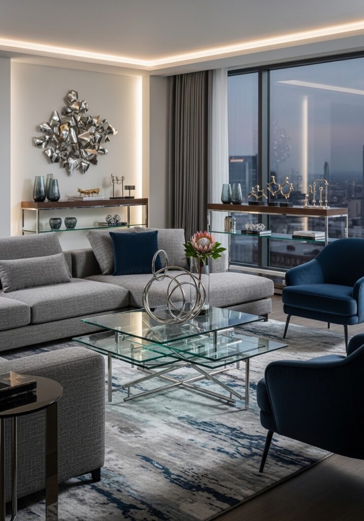 Glass and Metal Accents