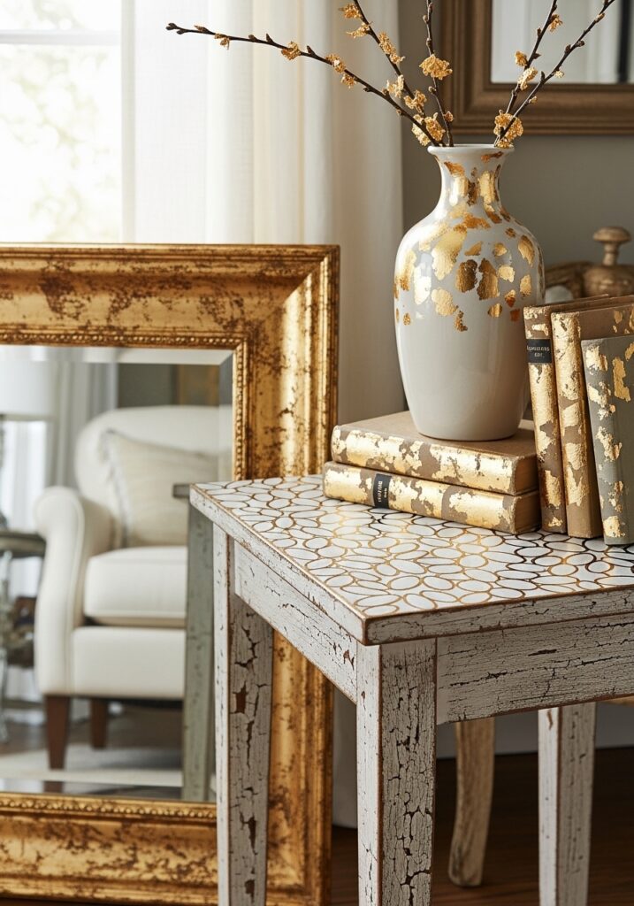 Gold Leaf Accents on Furniture