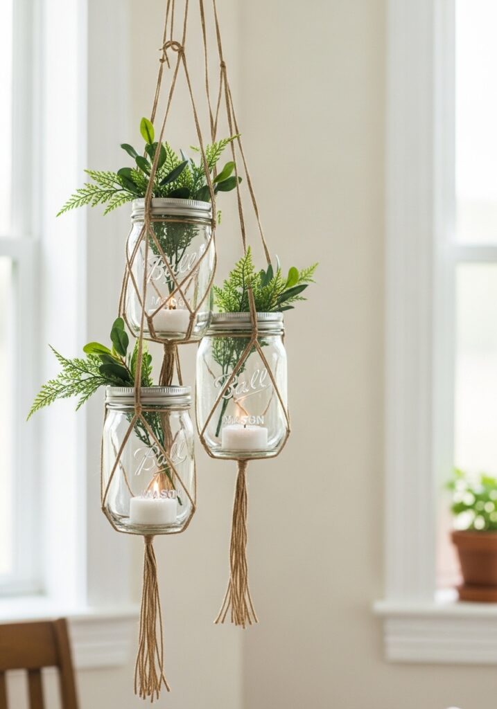 Hanging Mason Jar Storage