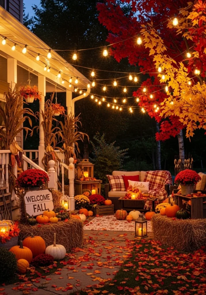 Hanging String Lights Canopy