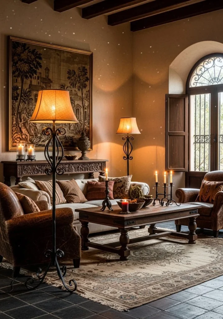 Iron Floor Lamps Warm Ambient Lighting