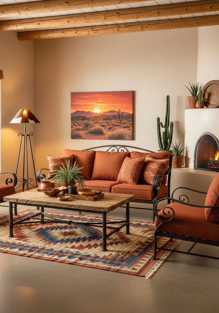 Iron Frame Furniture for Rustic Contrast