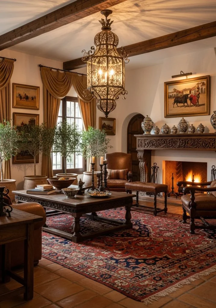 Iron Lantern Ambient Spanish Lighting Feature