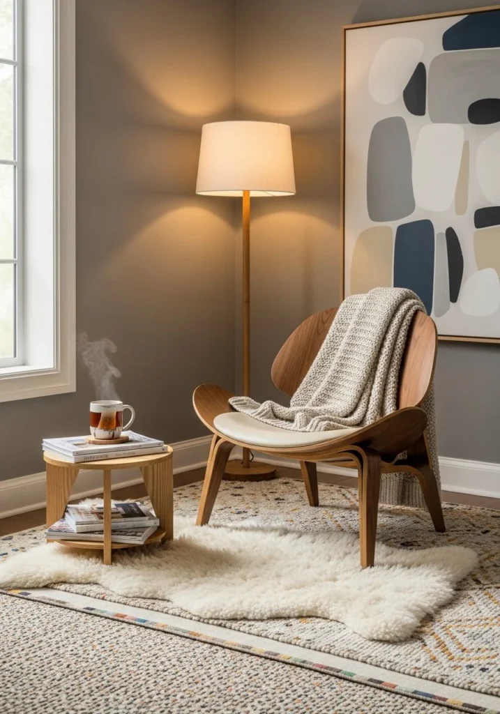 Layered Cozy Luxury Wegner Chair Corner