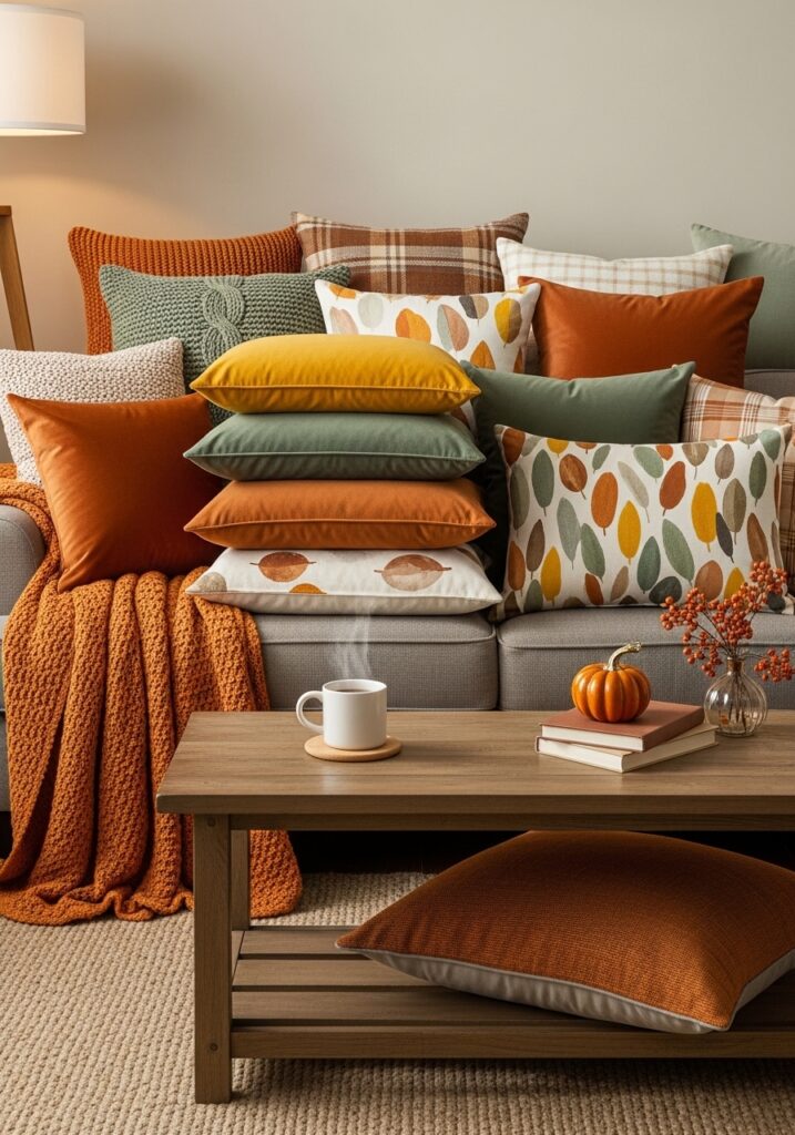 Layered Pillows for Comfort and Style