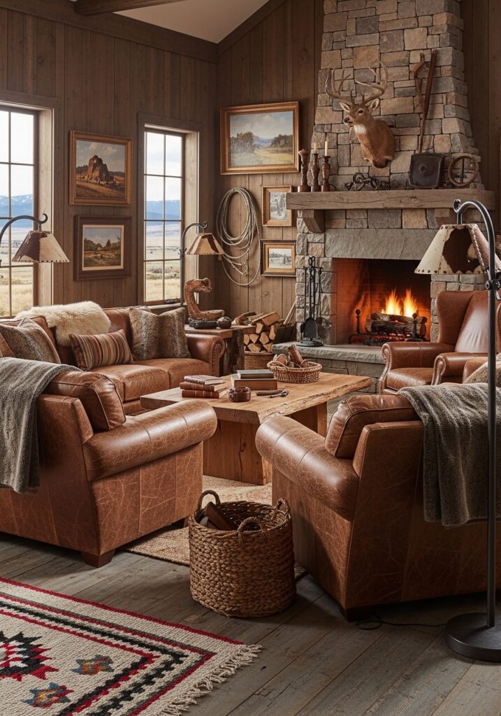 Leather Sofas with Worn Patina