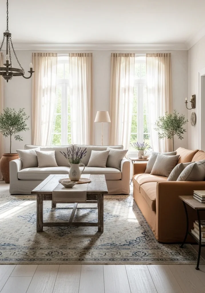 Linen Sofas in Soft Neutral Tones for Effortless Provence Elegance
